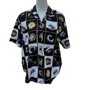 OBENNA Vintage Nautical Yacht Club Short Sleeve Cotton Made in USA Anchors